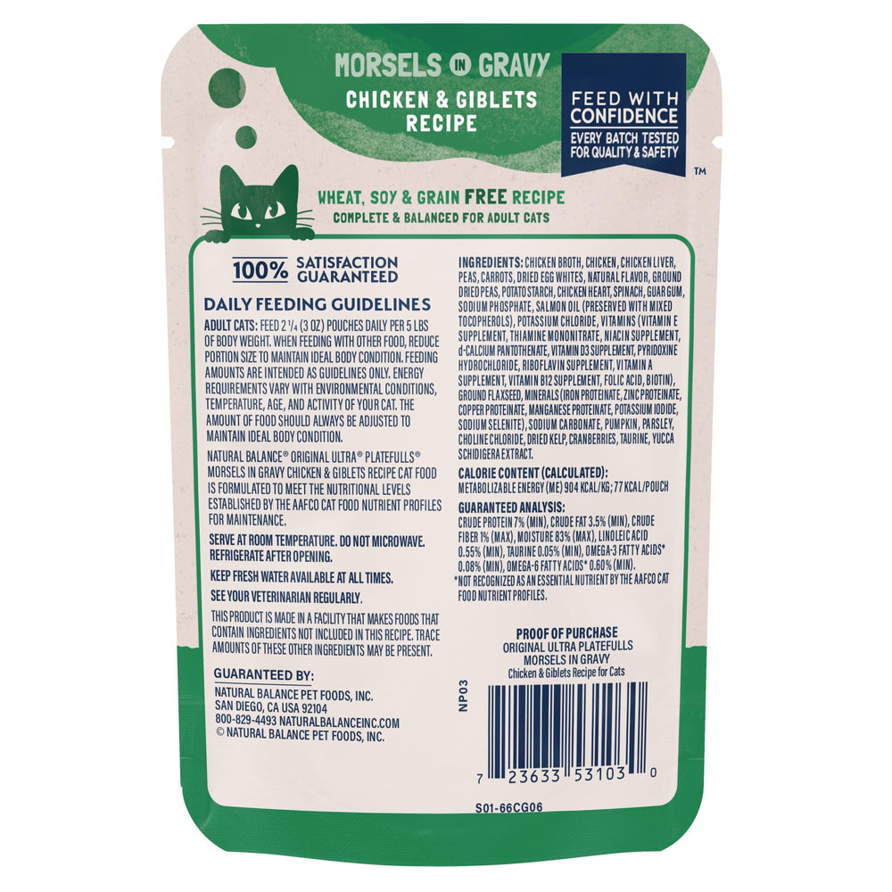 Platefulls salmon-chicken-giblets pouches displayed for convenient feeding