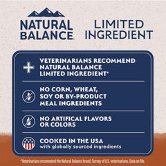 Natural Balance premium-ingredient-list highlights a simple, single-protein recipe