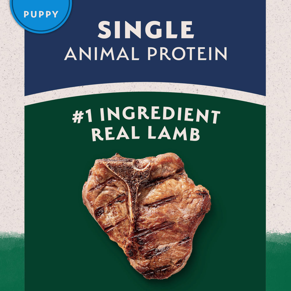 Natural Balance puppy lamb brown rice ingredient list emphasizes single protein for simpler meals