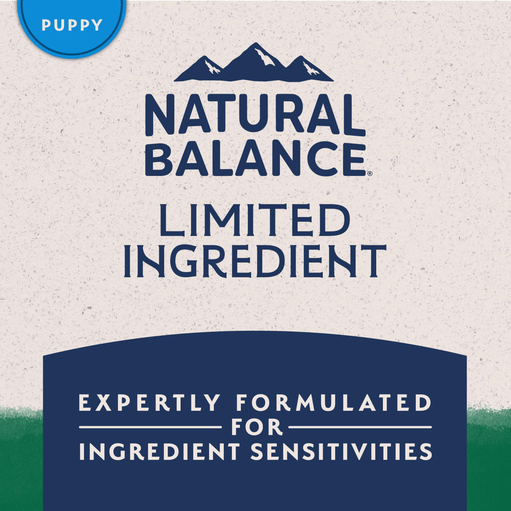 Small-bite kibble from Natural Balance for growing puppies