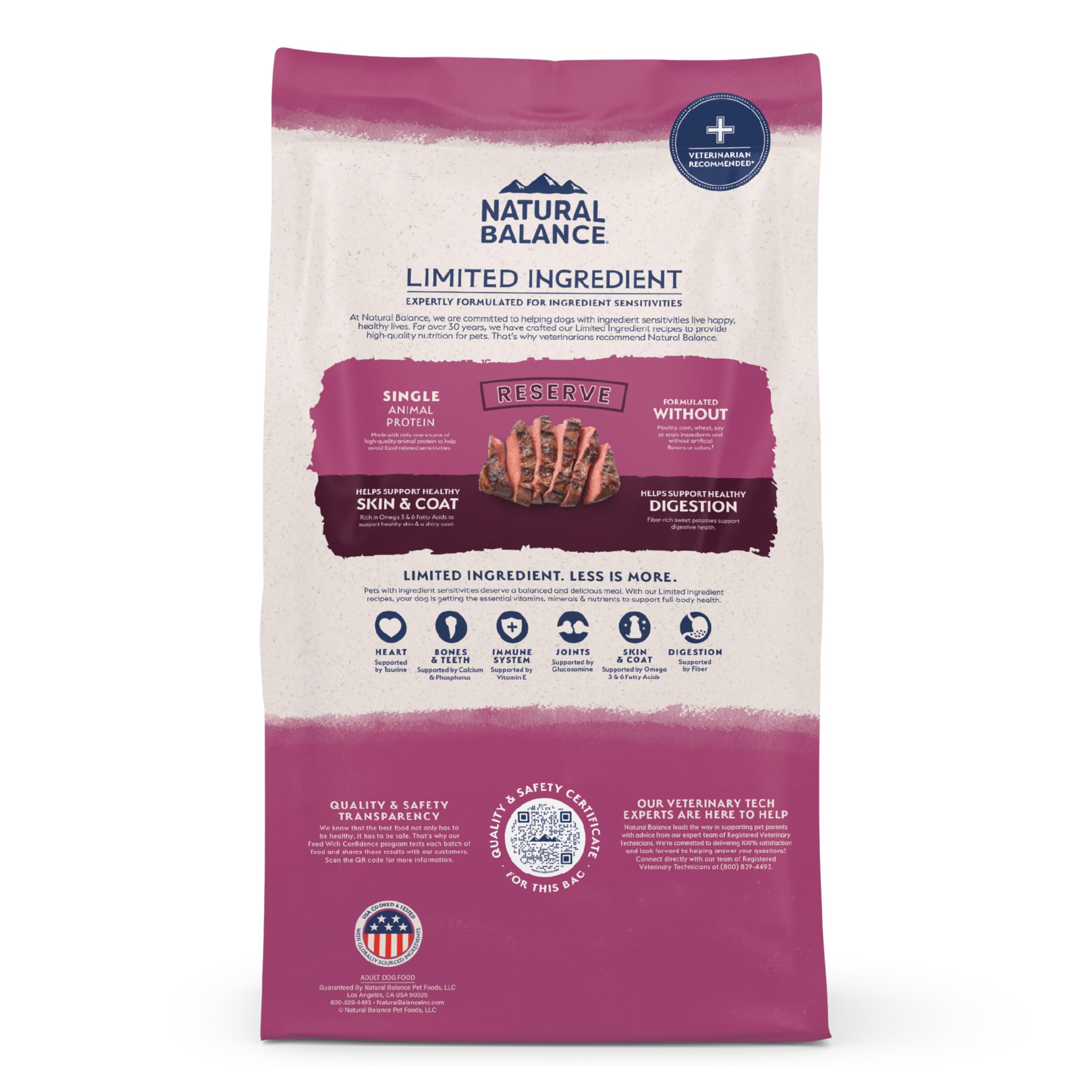 Natural Balance Reserve bag front showing brand and product name.