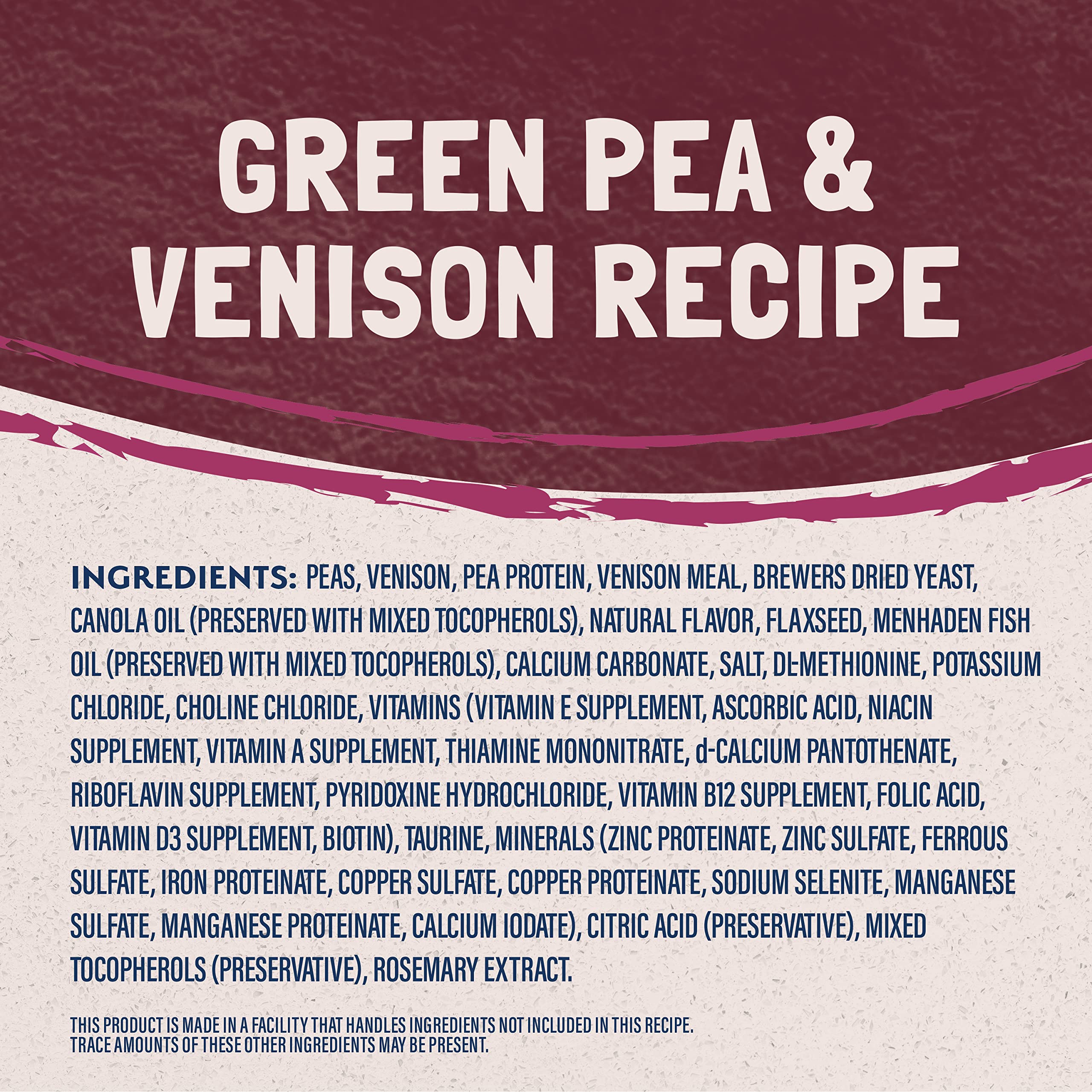 Close-up of Reserve kibble texture highlighting venison protein.