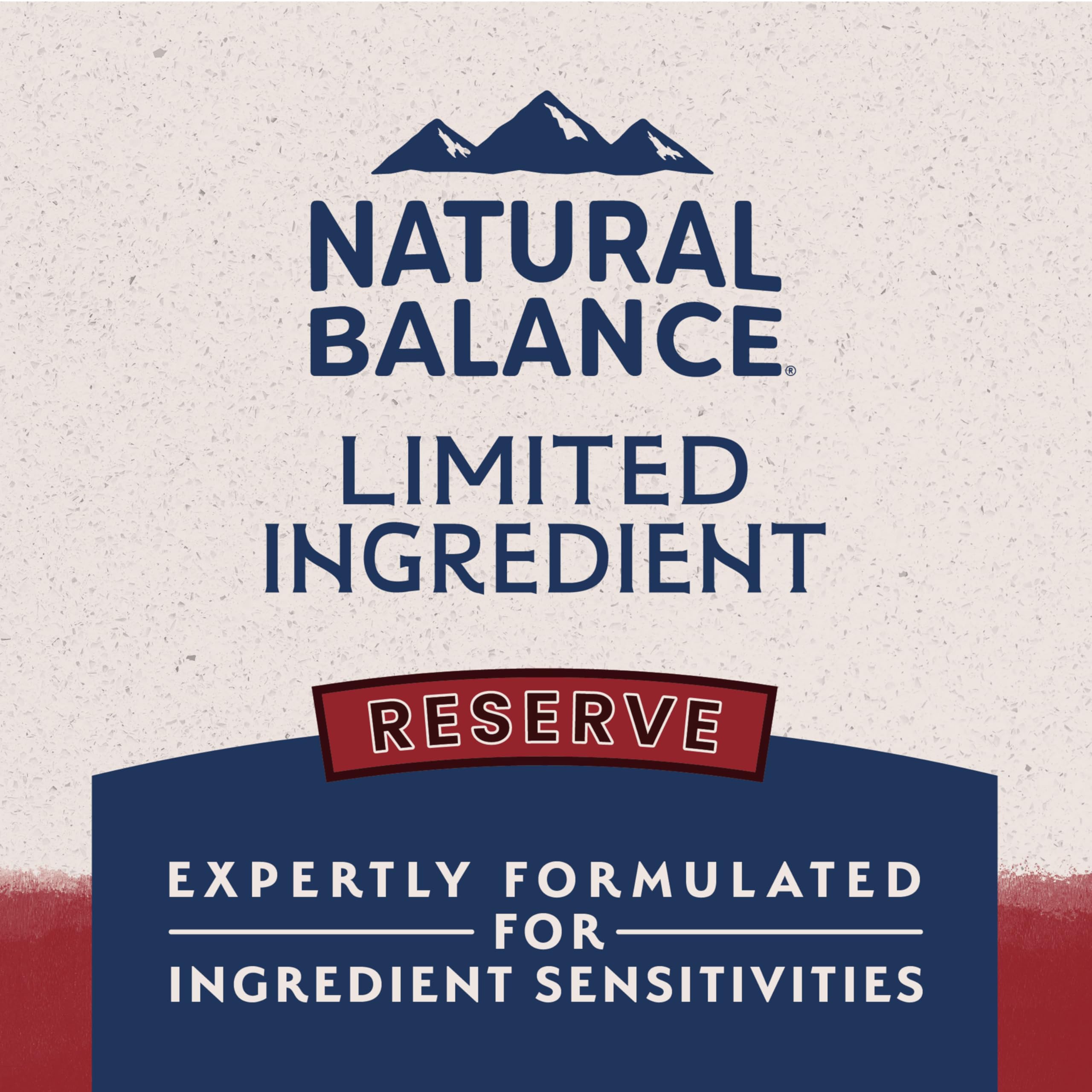 Natural Balance Reserve no-grain ingredients with no artificial colors.
