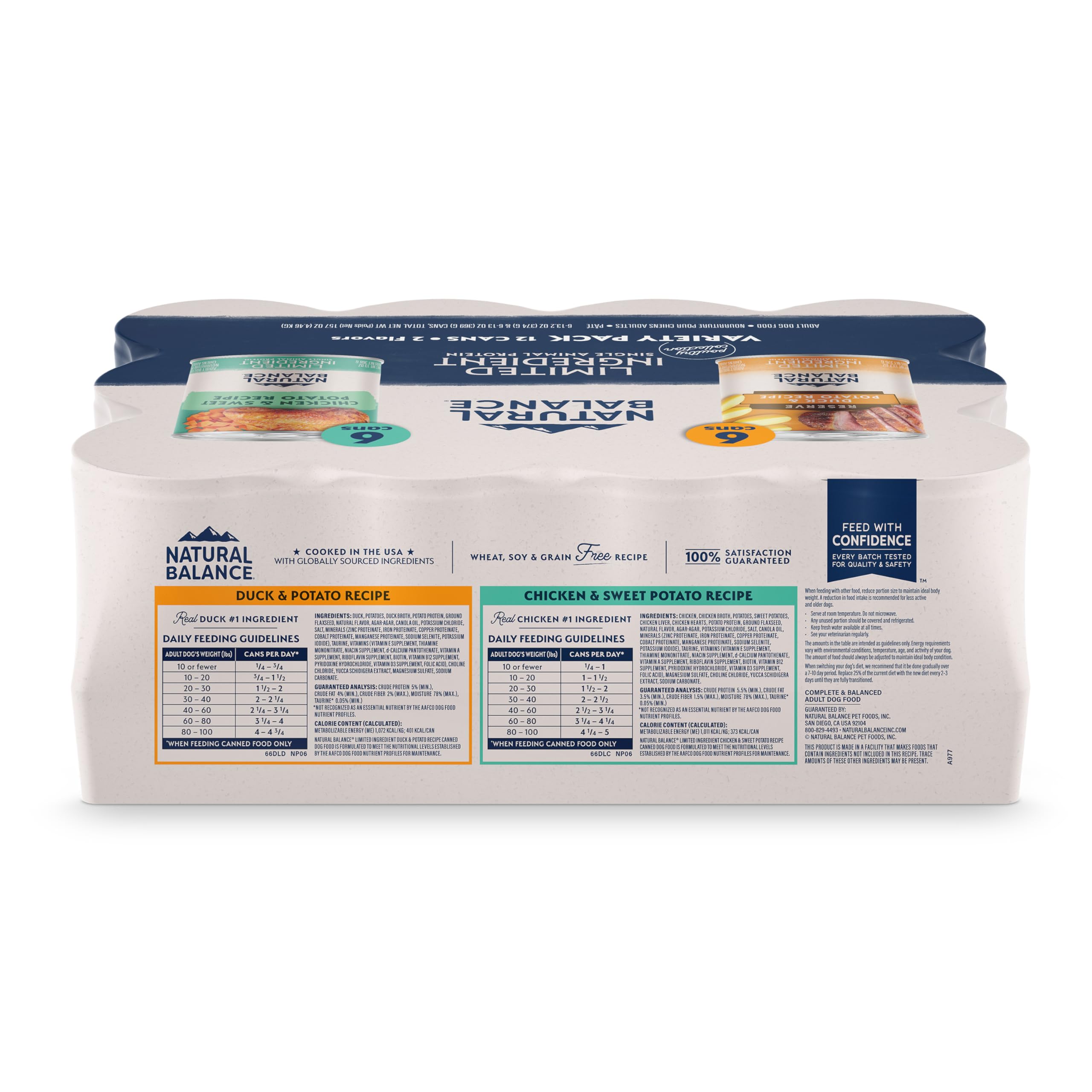 Natural Balance serving suggestion showing a bowl of wet dog food
