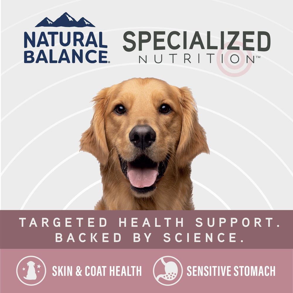 Natural Balance bag close-up showing ingredients and nutritional information