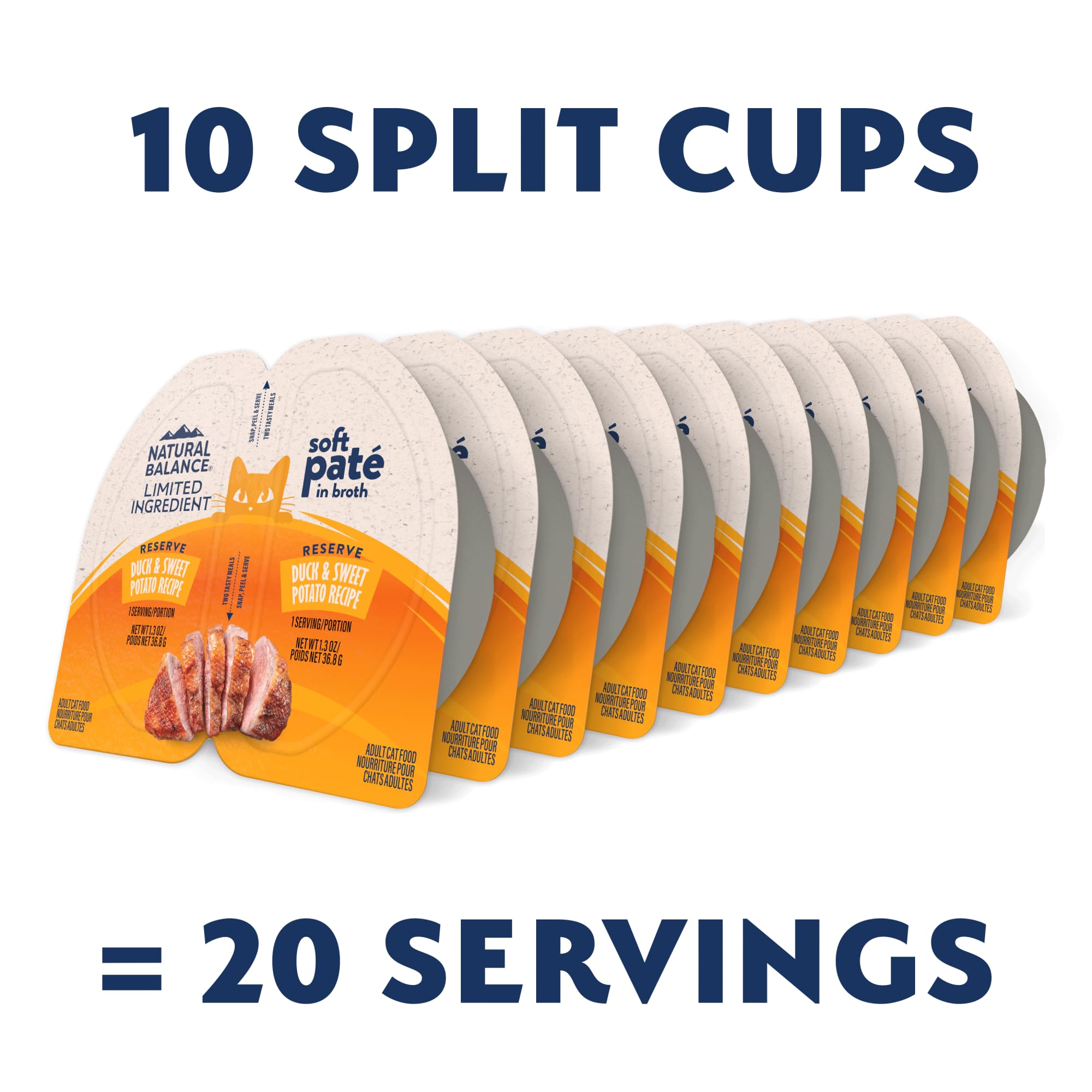 Natural Balance split cup with two portions ready to serve for easy feeding