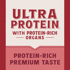 Natural Balance Ultra Protein featuring chicken liver and hearts for rich flavor.