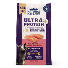 Natural Balance Ultra Protein Plus bowl-serve showcases high-protein cat food for picky eaters.