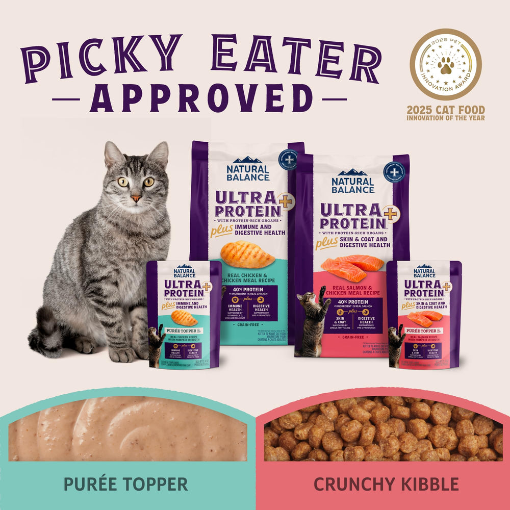 Natural Balance Ultra Protein Plus with real salmon as first ingredient for premium protein.