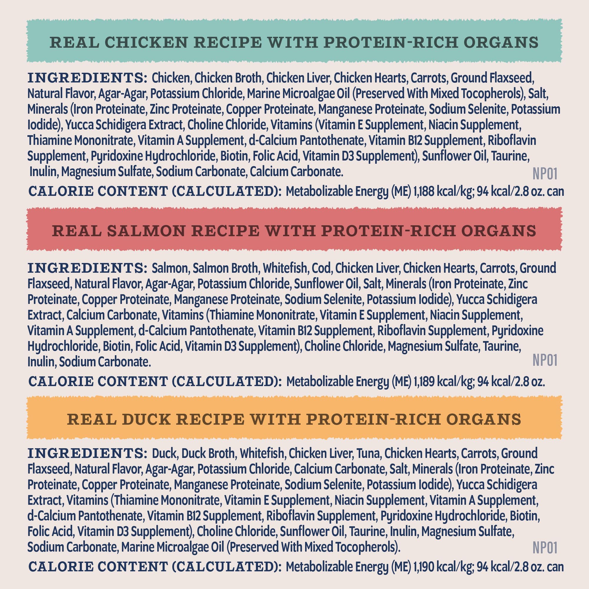 Display of Natural Balance Ultra Protein pate variety showing three flavors.