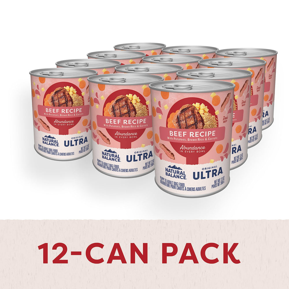 Beef formula with potatoes, carrots and brown rice supports easy digestion for dogs