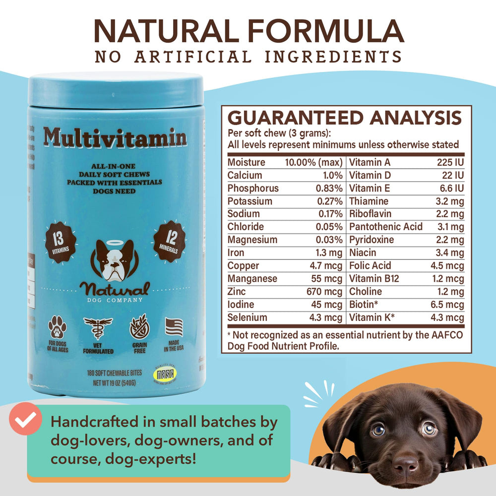 Natural Dog Company 25-in-1 heart-health bottle shot indicating cardiovascular support.