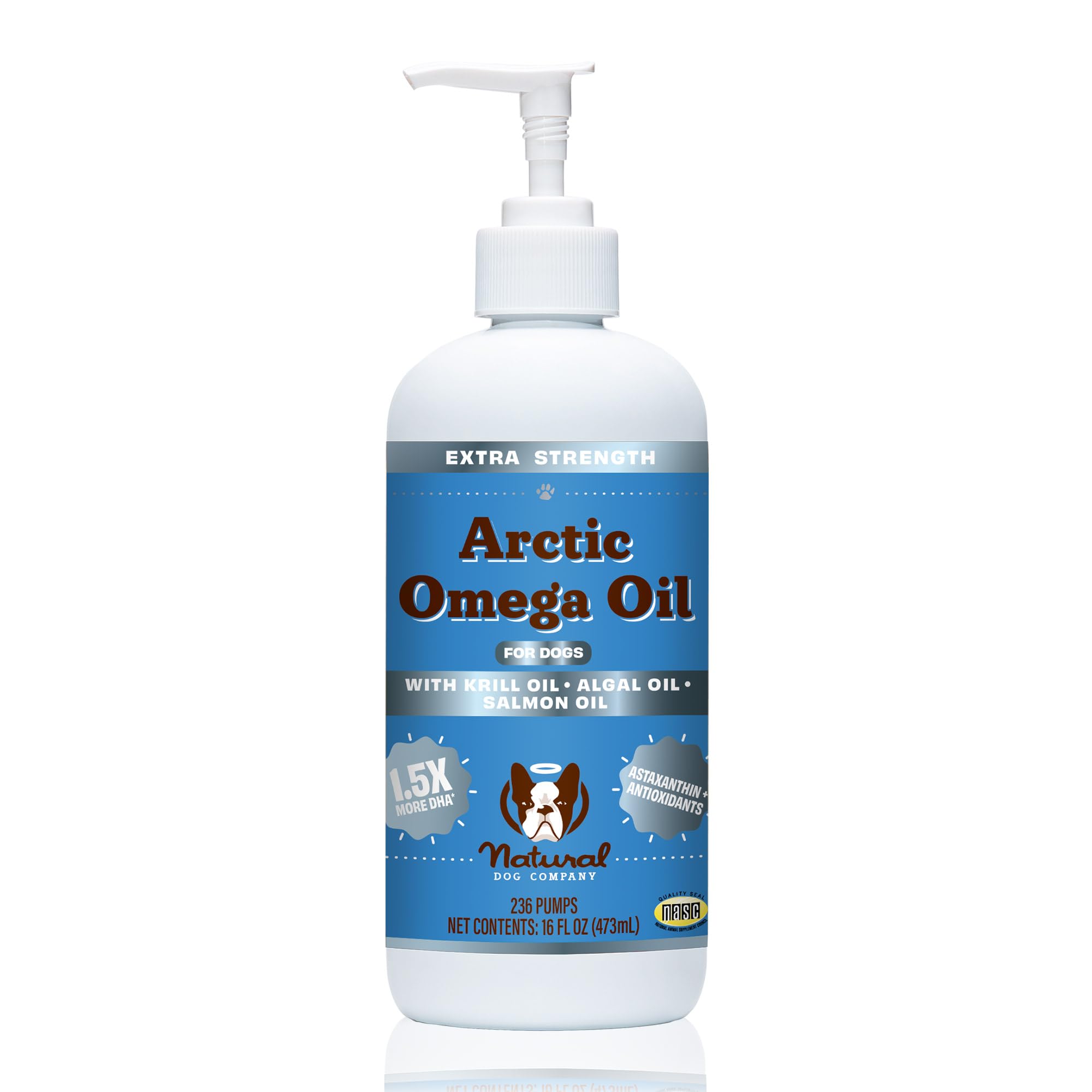 Natural Dog Company Arctic Omega Oil verified quality seals for transparency and sourcing
