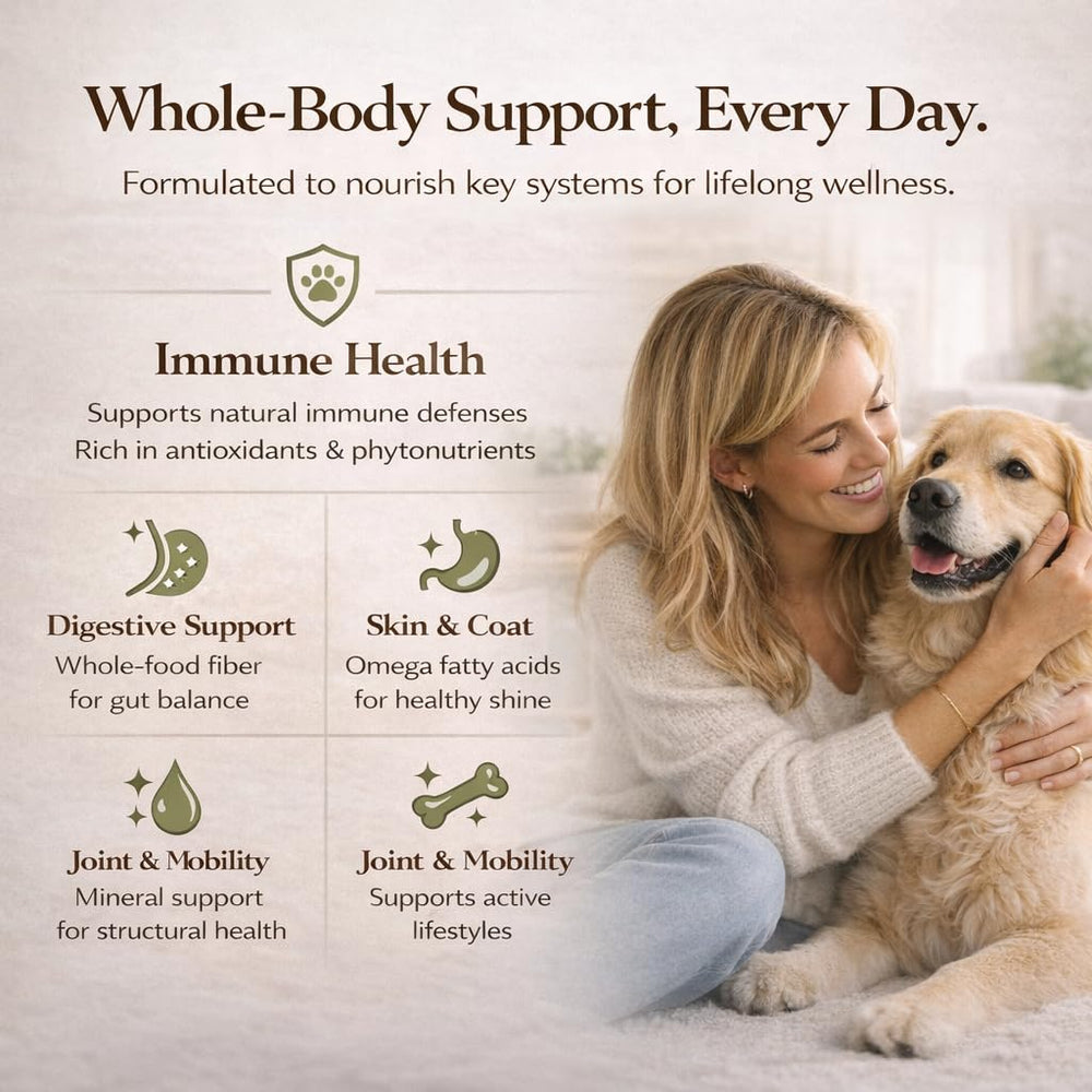 Natural Dog Company real berry ingredients close-up highlights natural antioxidants