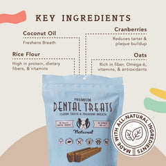 Natural Dog Company dental chews with mint and parsley for fresher breath.