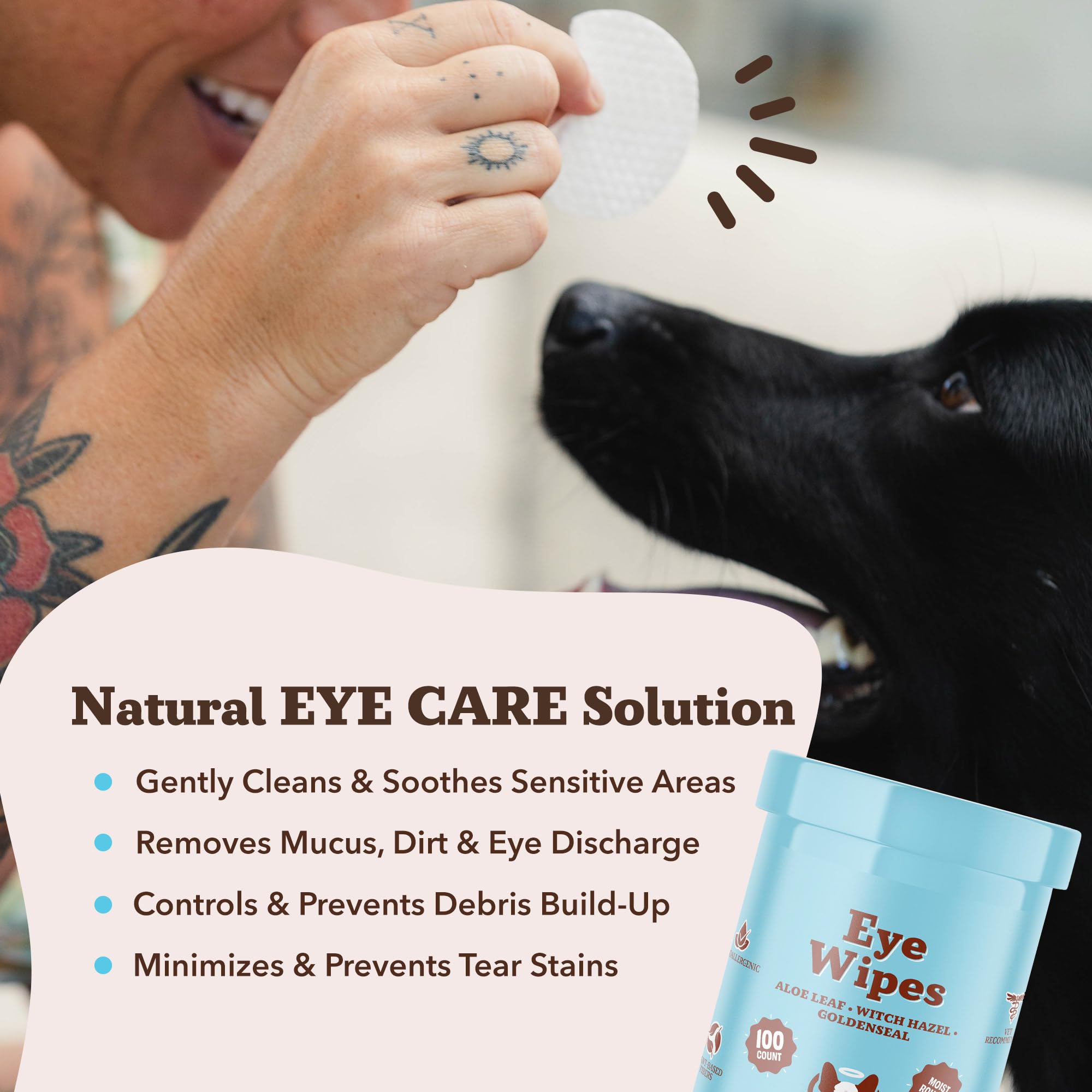 Natural Dog Company eyebright extract helps maintain gentle daily eye hygiene