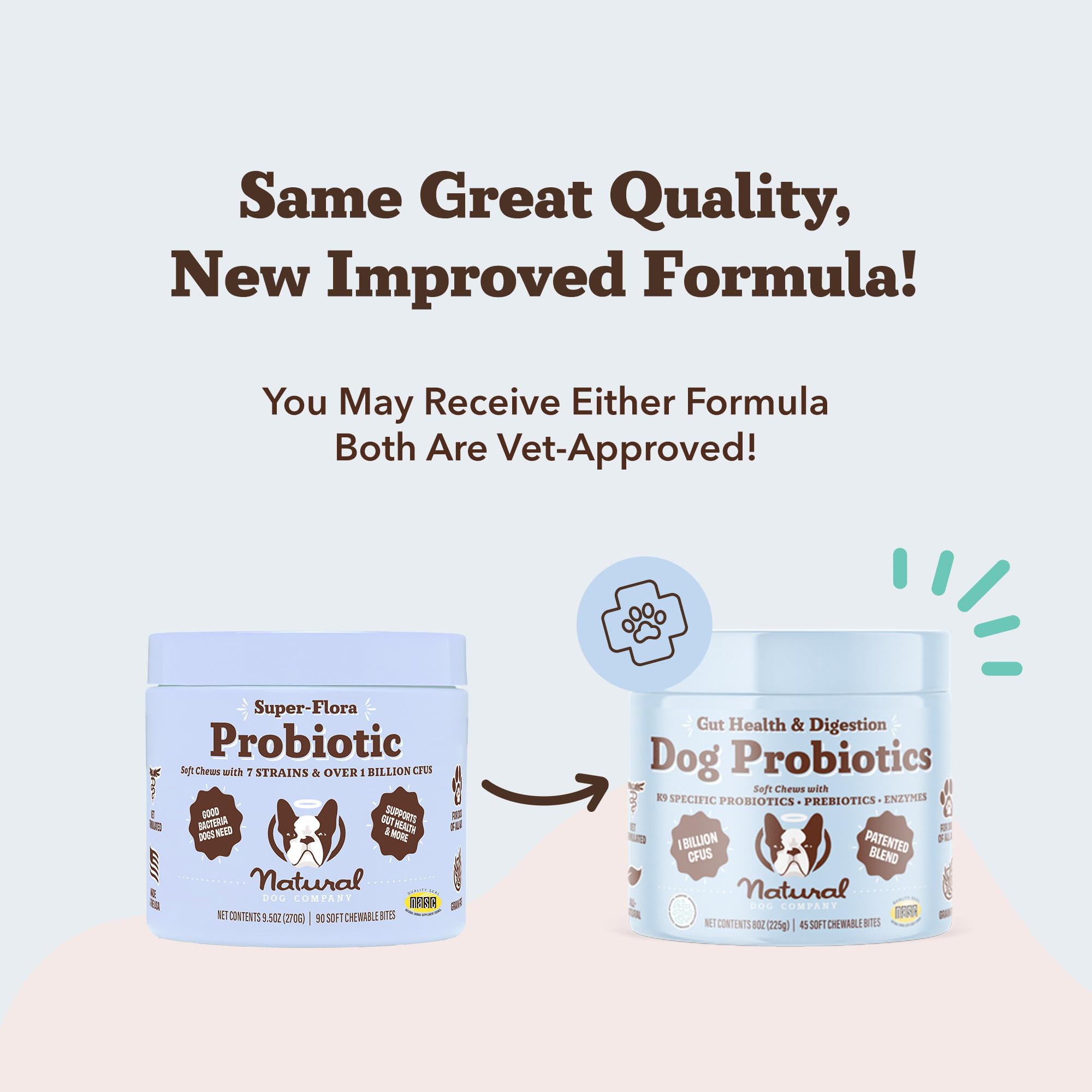 Natural Dog Company grain-free formula label supports dogs with sensitivities.
