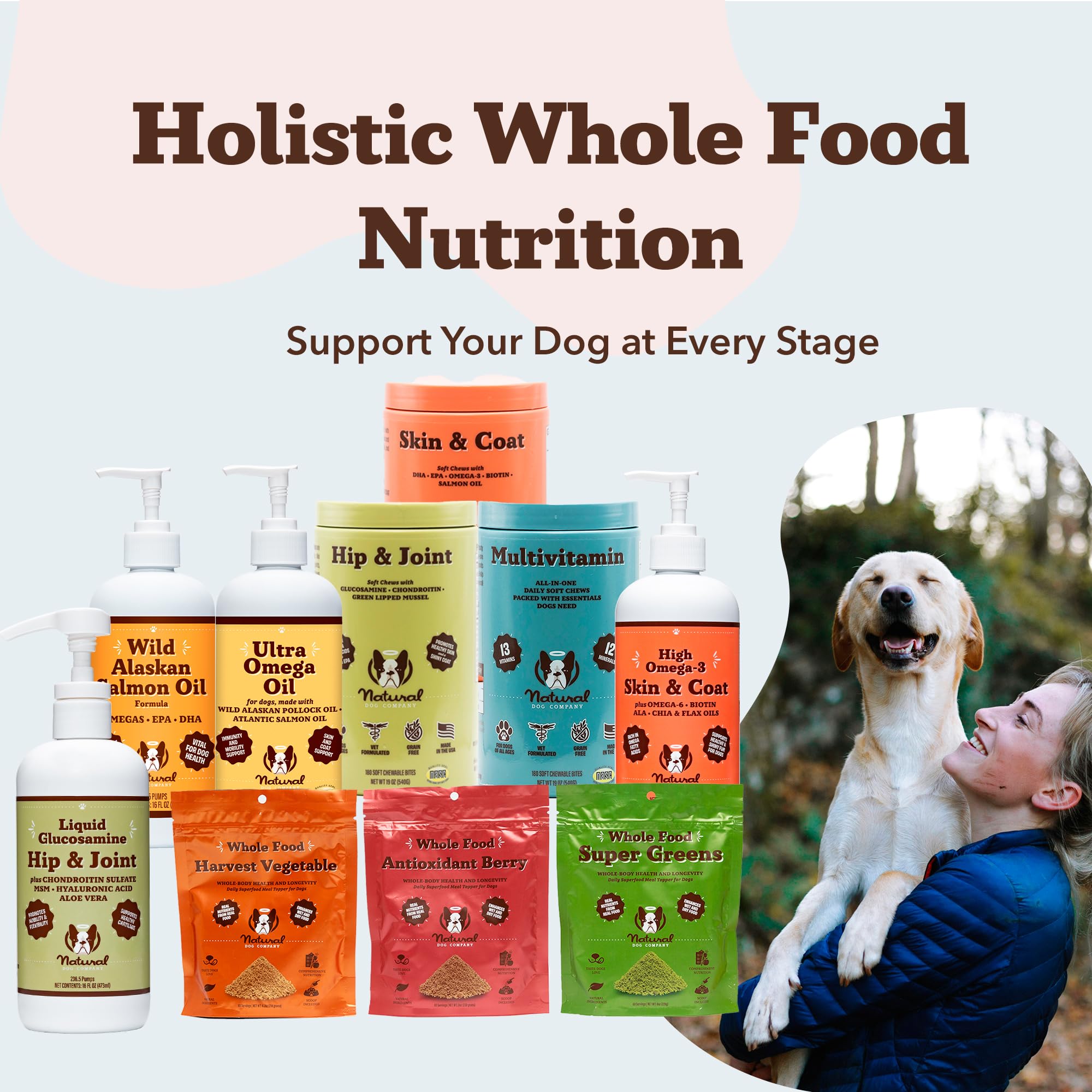 32 oz bottle of Natural Dog Company liquid glucosamine ready for extended use