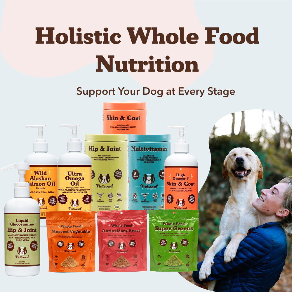 32 oz bottle of Natural Dog Company liquid glucosamine ready for extended use