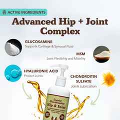 Close-up of Natural Dog Company label on liquid glucosamine product