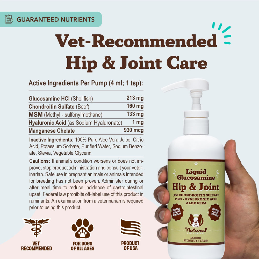 Multi-dog household using Natural Dog Company liquid glucosamine for long-term use