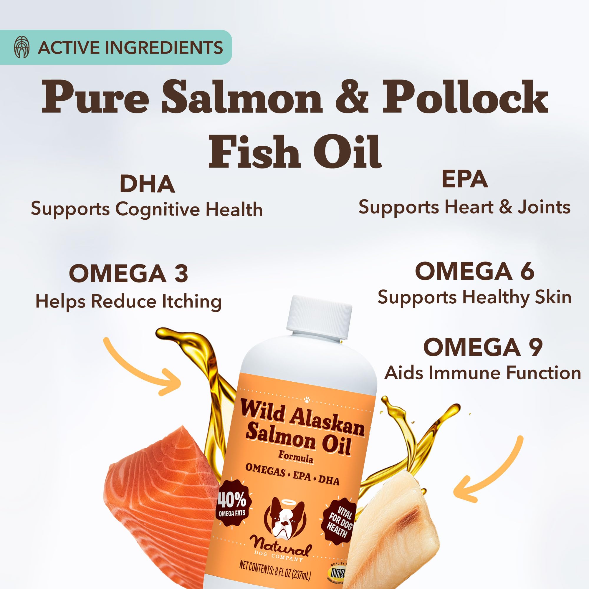 Natural Dog Company omega-3 dog oil meal topper boosts flavor and skin moisture.