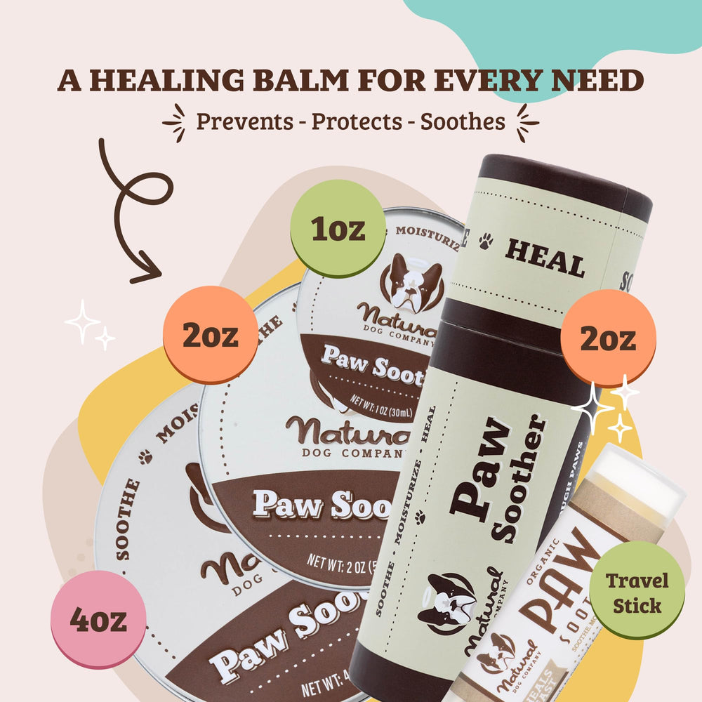 Paw Soother being used after an outdoor walk on paw pads.