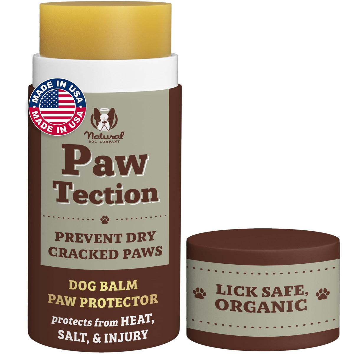 Natural Dog Company Pawtection Balm tube application enables quick paw protection.