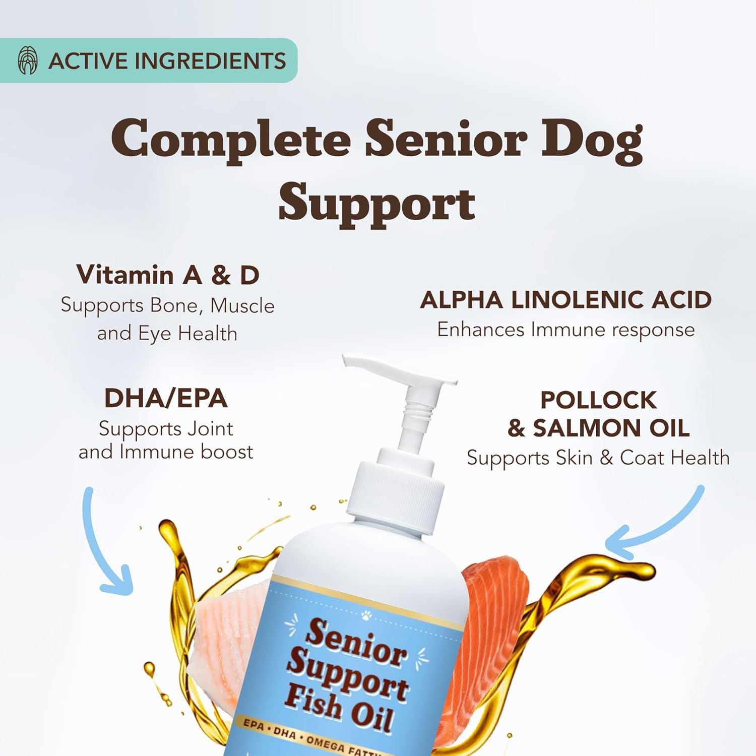 Natural Dog Company turmeric-borage-oil-blend bottle highlights skin moisture and joint flexibility benefits.