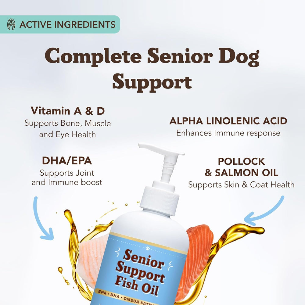 Natural Dog Company turmeric-borage-oil-blend bottle highlights skin moisture and joint flexibility benefits.