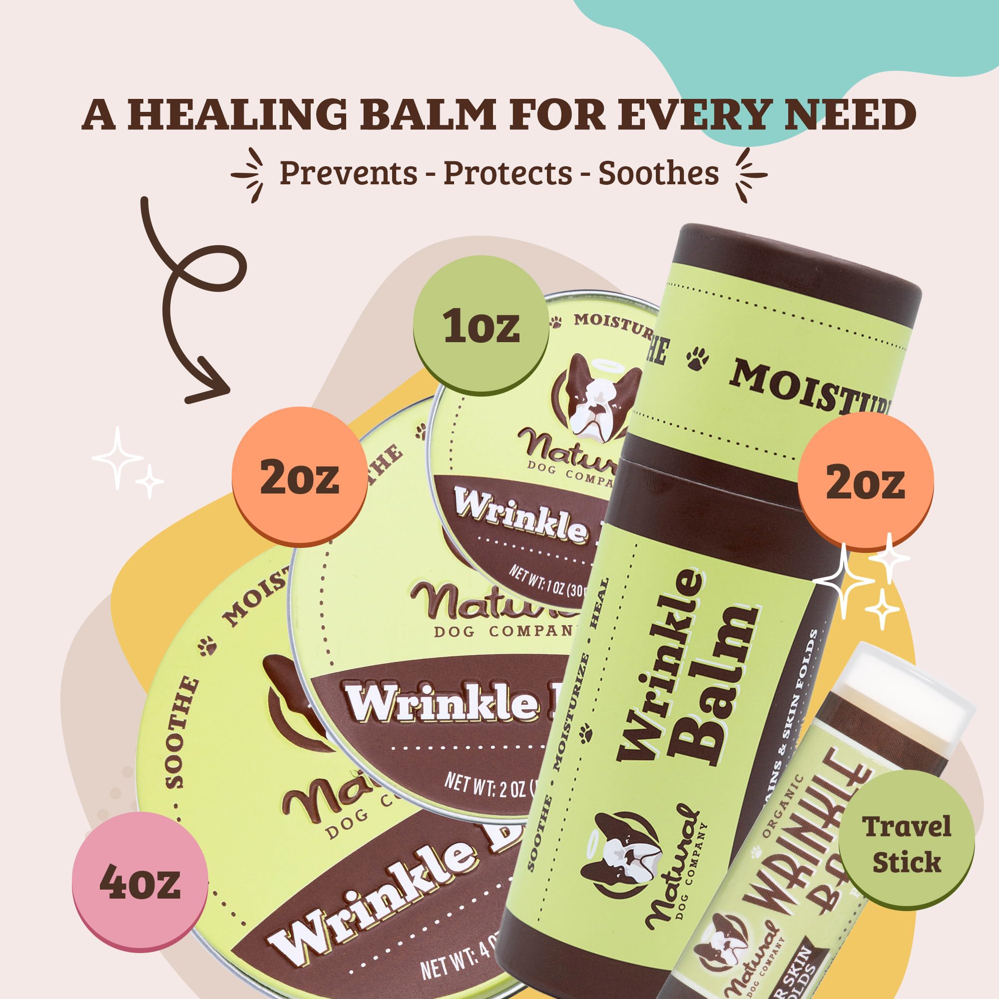 Natural Dog Company balm application is easy on dog folds