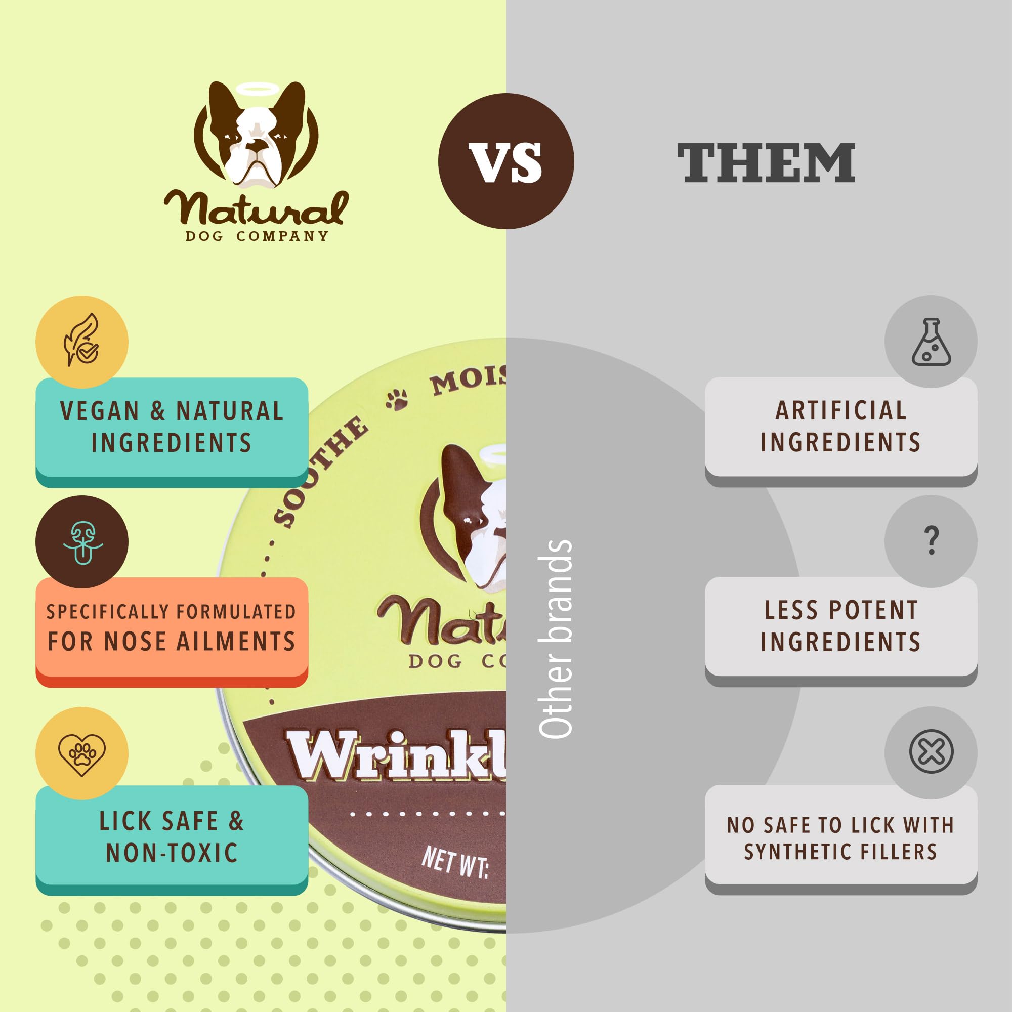 Natural Dog Company wrinkle balm during a daily routine