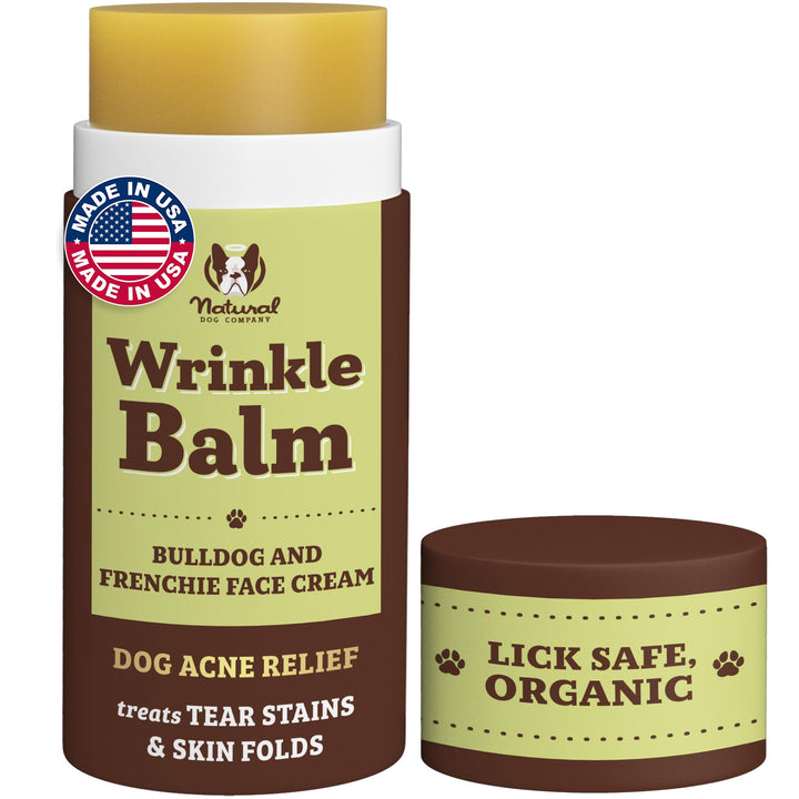 Natural Dog Company wrinkle balm for dog folds, soothing daily skin care.