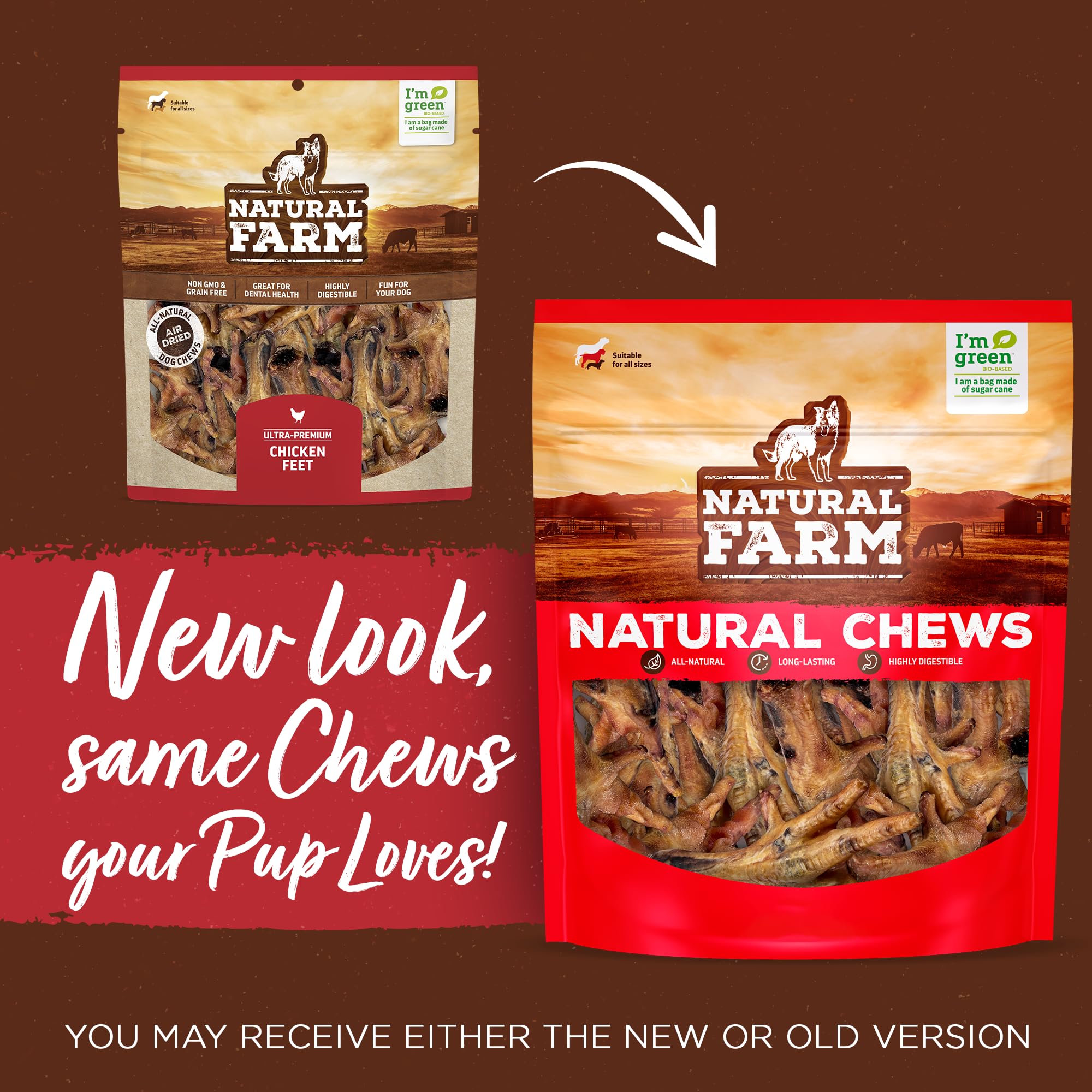 Natural Farm air-dried chicken feet close-up showing texture for canine chewing