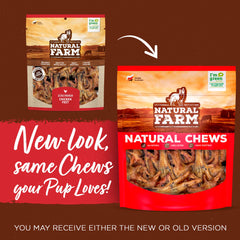 Natural Farm air-dried chicken feet close-up showing texture for canine chewing