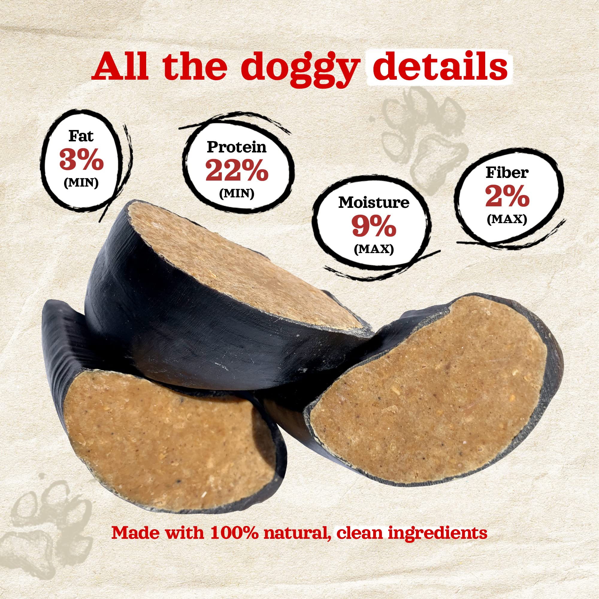 Natural Farm bacon-cheese hooves dog-chew action during play.