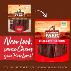 Natural Farm beef jerky gullet sticks packaging emphasizes eco-friendly materials