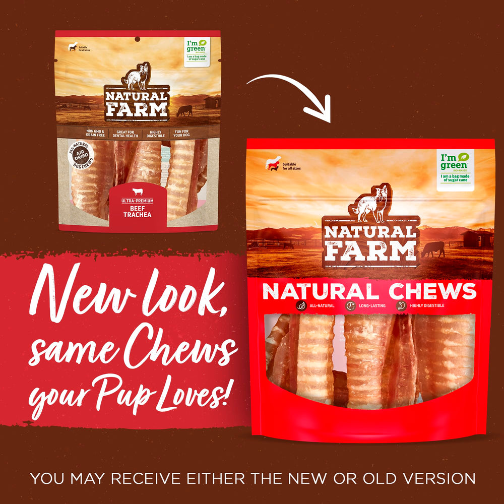 Natural Farm beef trachea closeup—dense texture ideal for dental engagement