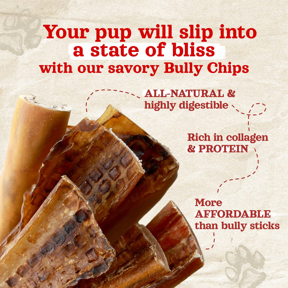 Natural Farm Bully Chips packaging highlights clean ingredients and sourcing
