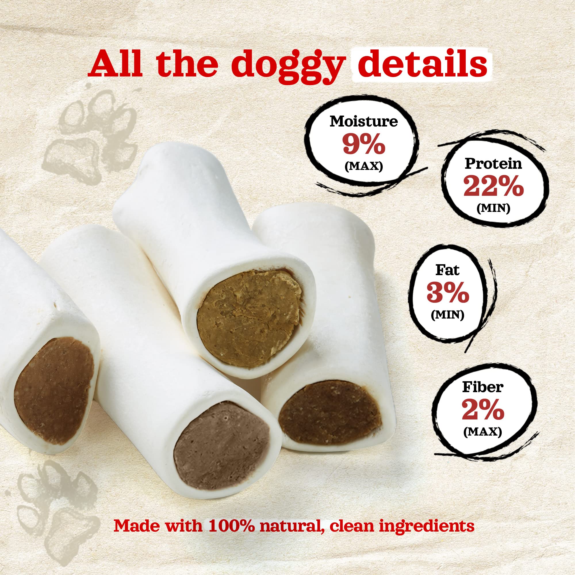Natural Farm bully-stick chew bone promotes dental stimulation during gnawing.