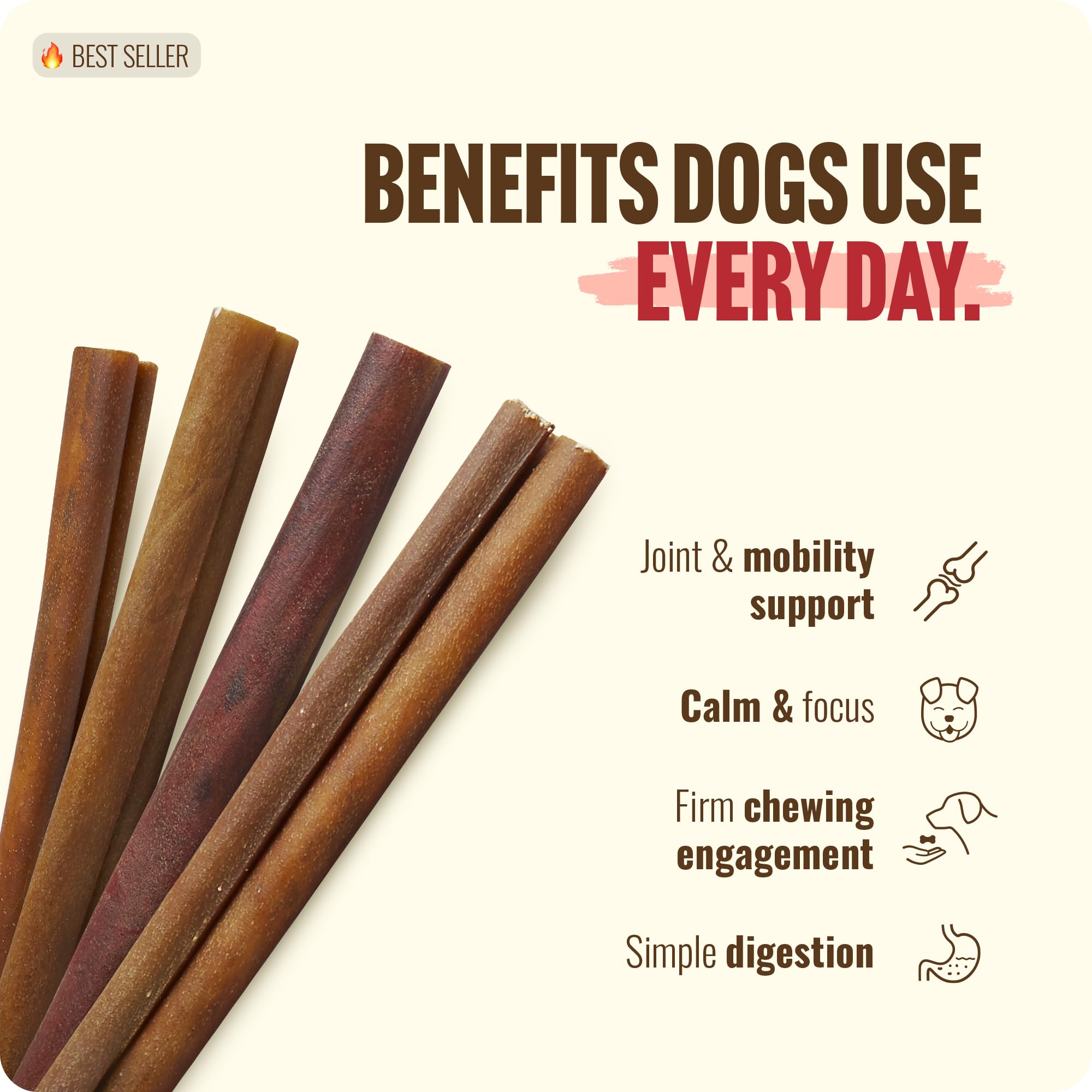 Natural Farm Collagen Sticks with dog toy beside, suggesting teeth-cleaning benefits.