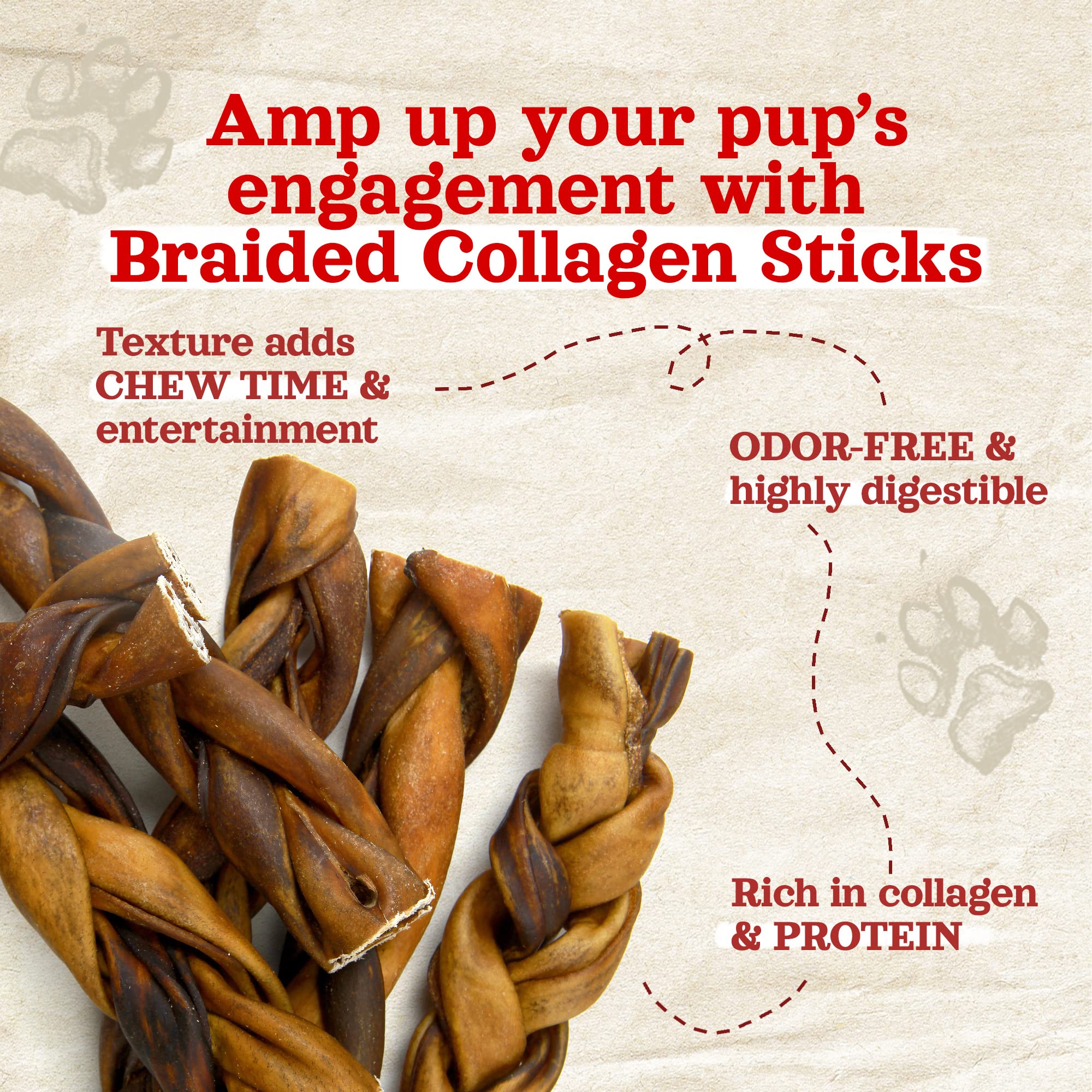 Natural Farm collagen sticks for dogs, 95% natural collagen supporting skin and coat.