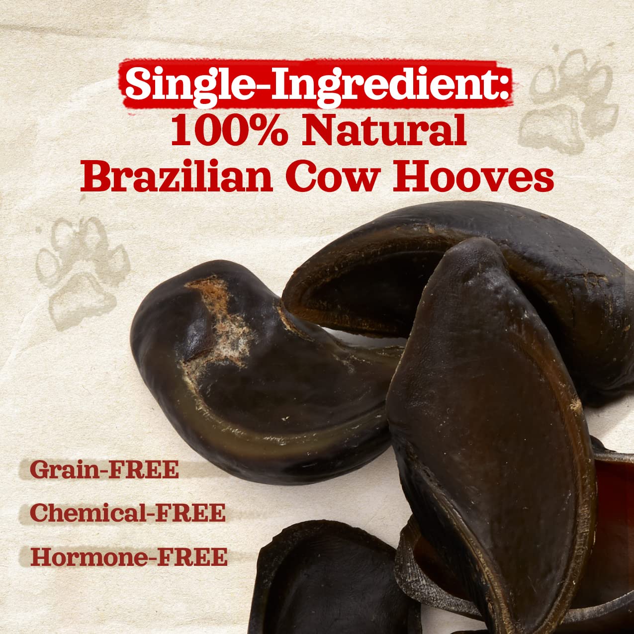 Natural Farm Cow Hooves 100% grass-fed Brazilian beef for quality chews