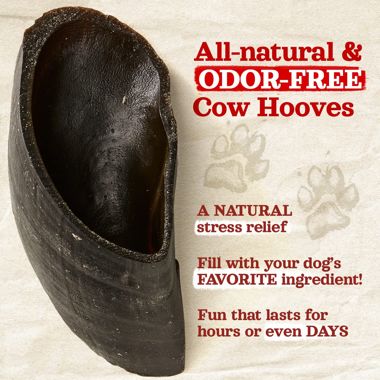 Natural Farm Cow Hooves packaged in a human-grade facility for safety
