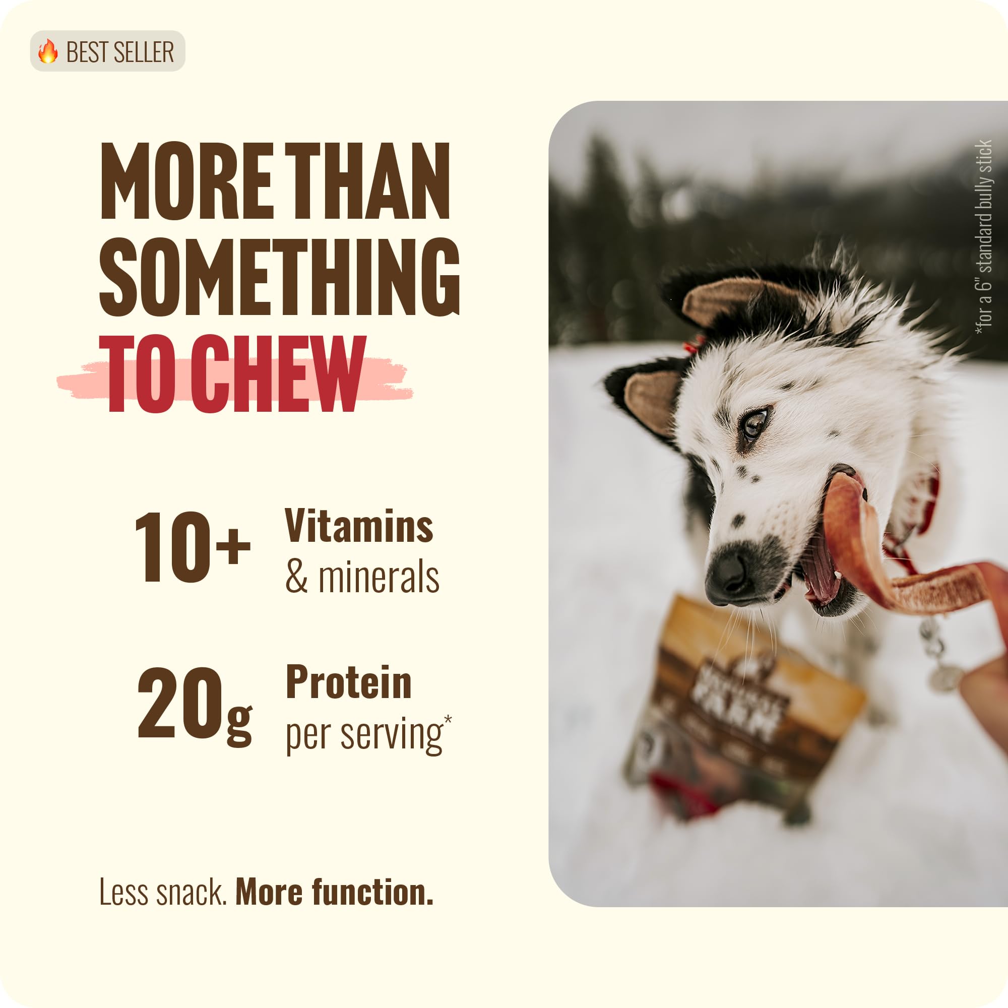 Natural Farm dental-chew sticks support jaw movement and cleaner teeth.