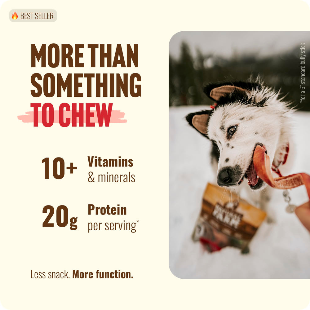Natural Farm dental-chew sticks support jaw movement and cleaner teeth.