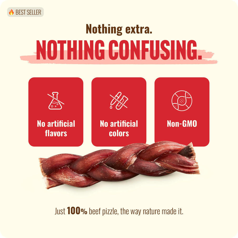 Natural Farm grass-fed beef pizzle chew made from quality beef.