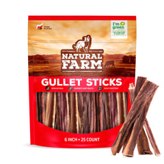 Natural Farm Gullet Sticks 6-inch pack for long-lasting chewing.