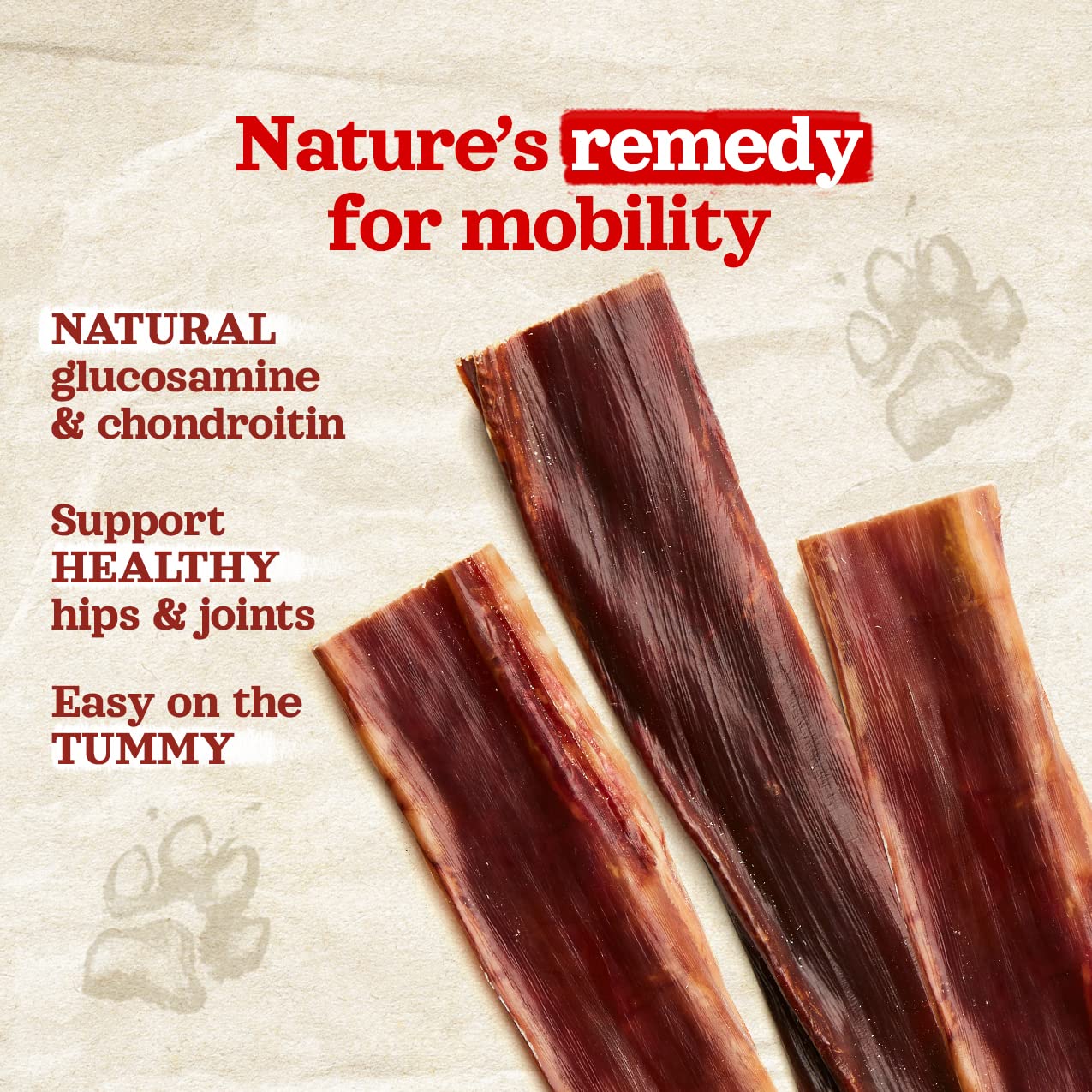 Natural Farm gullet sticks texture close-up shows chewy and tender bite