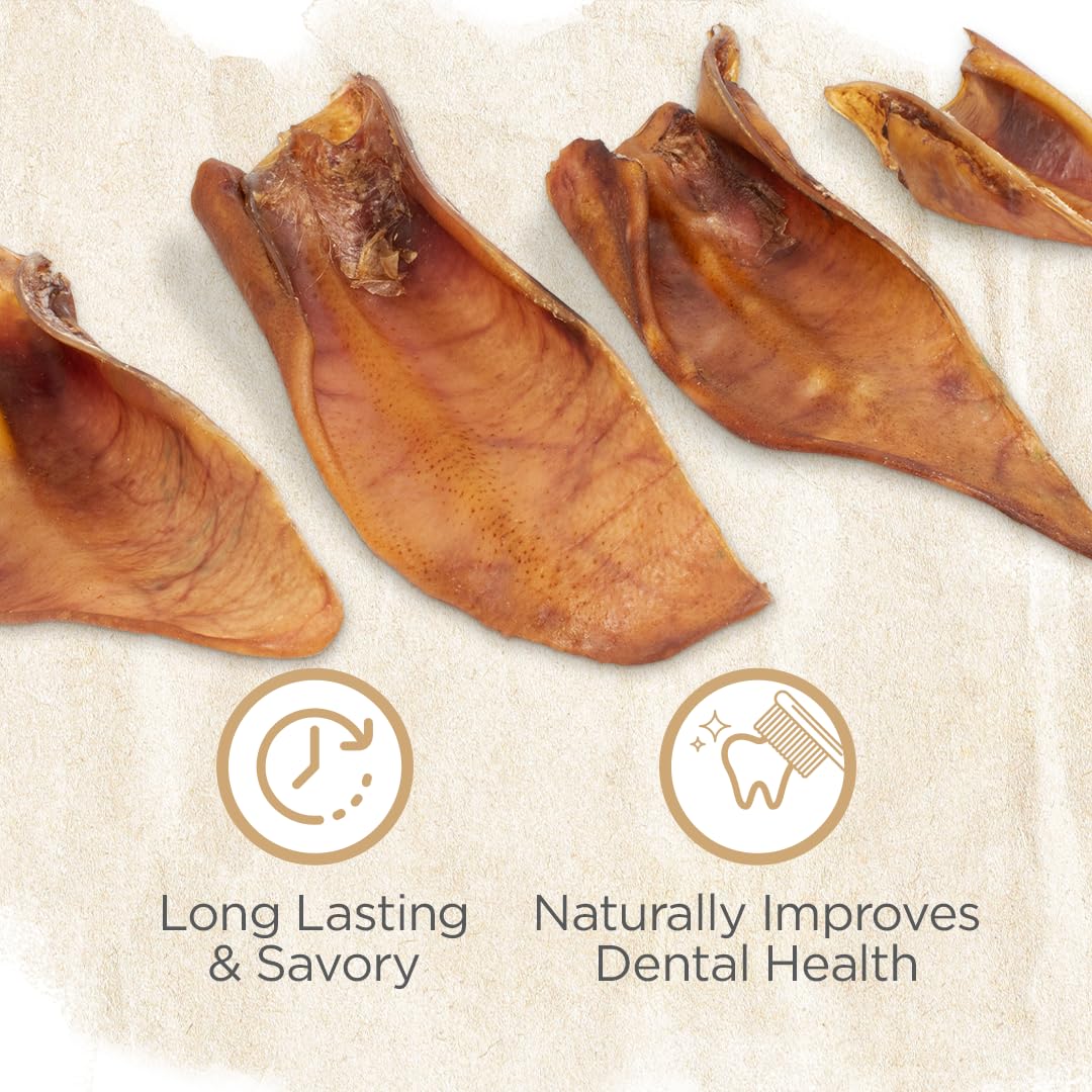 Natural Farm Half Pig Ears puppy-friendly chew suitable for training rewards.